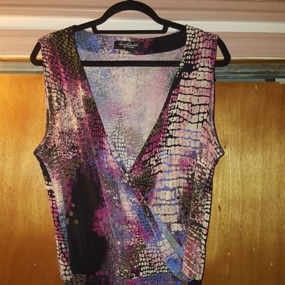 It says size 14, but seller stretched it to possibly a size 18 or 20.